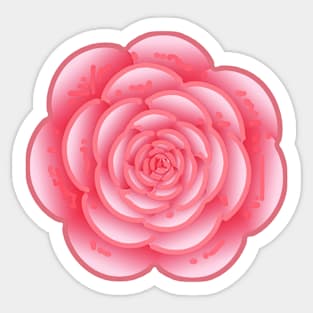 Pink Rose Line Art Sticker